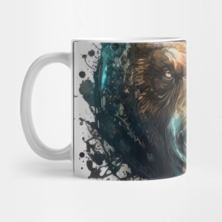 Grizzly Bear Portrait Animal Painting Wildlife Outdoors Adventure Mug